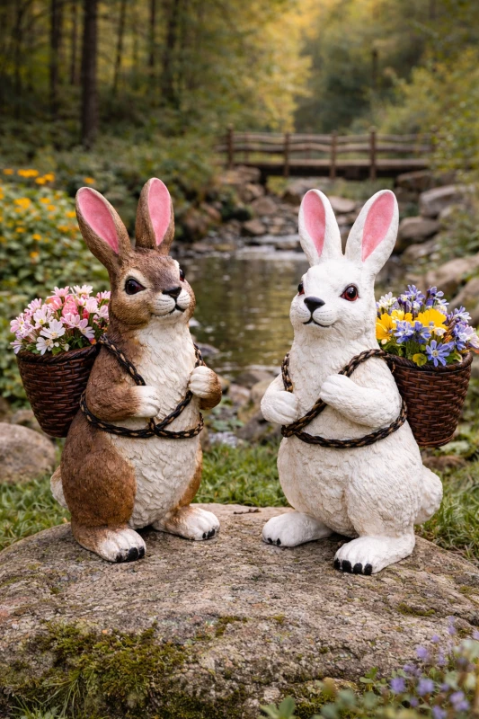 Garden Bunny Planter Sculpture