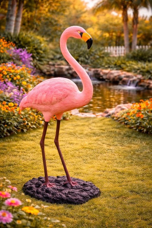 Flamingo Elegance Garden Sculpture